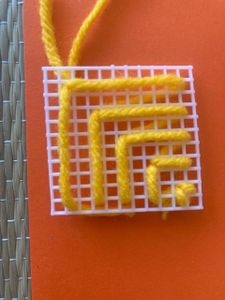 The Leaf Pattern With Yellow Yarn - Step 1