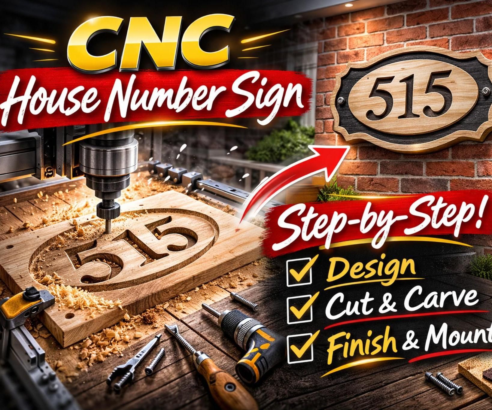 Making a Wooden House Sign on CNC