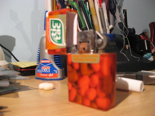 A Zippo Casing Out of a Tic-Tac Box