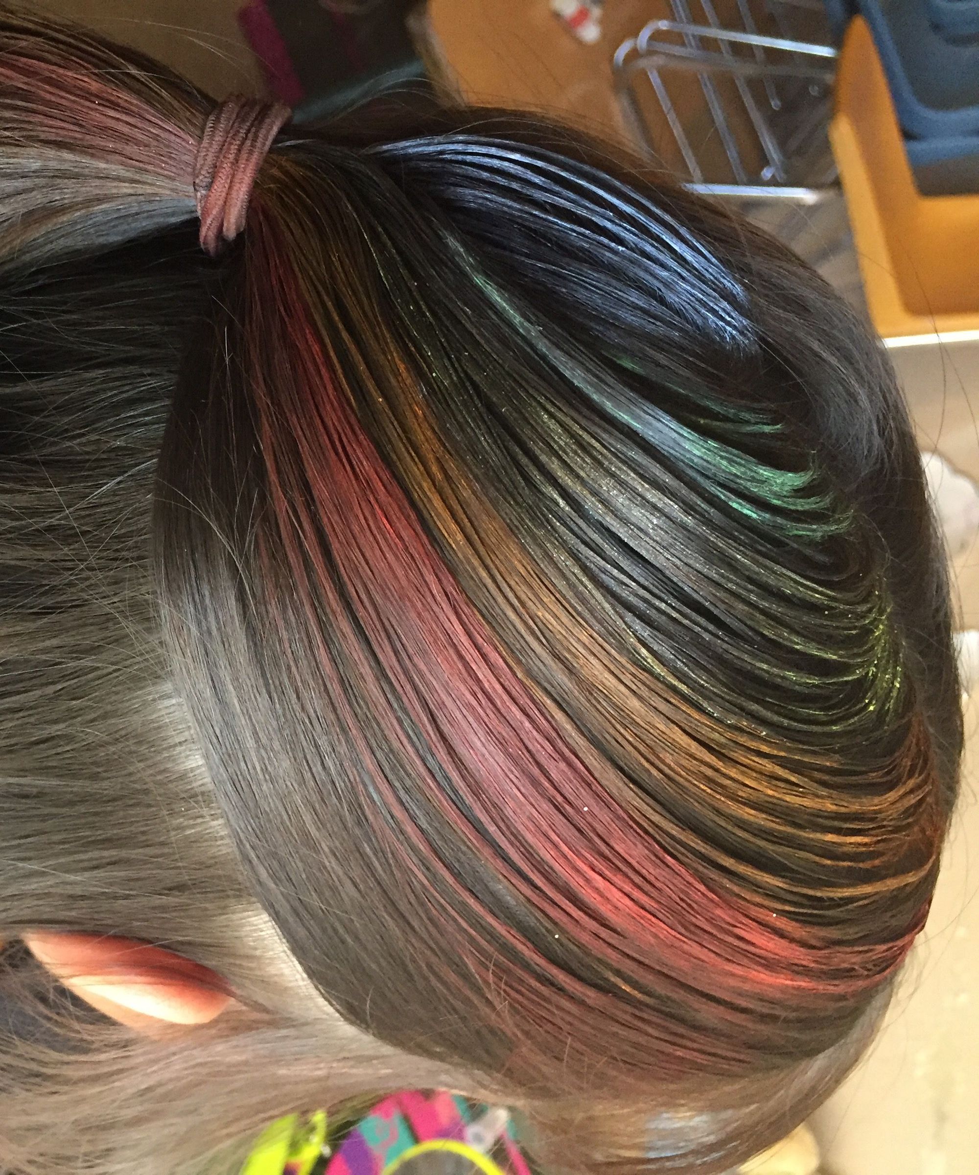 Half-up Rainbow Ponytail