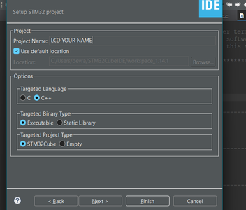 Select Board and Name of Project