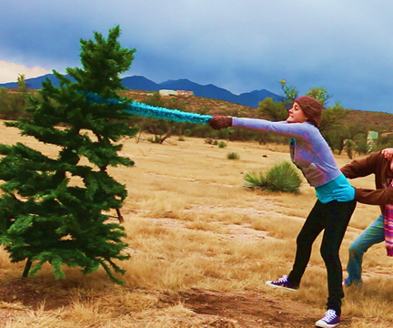 Cheap Christmas Tree Idea Using No Floor Space