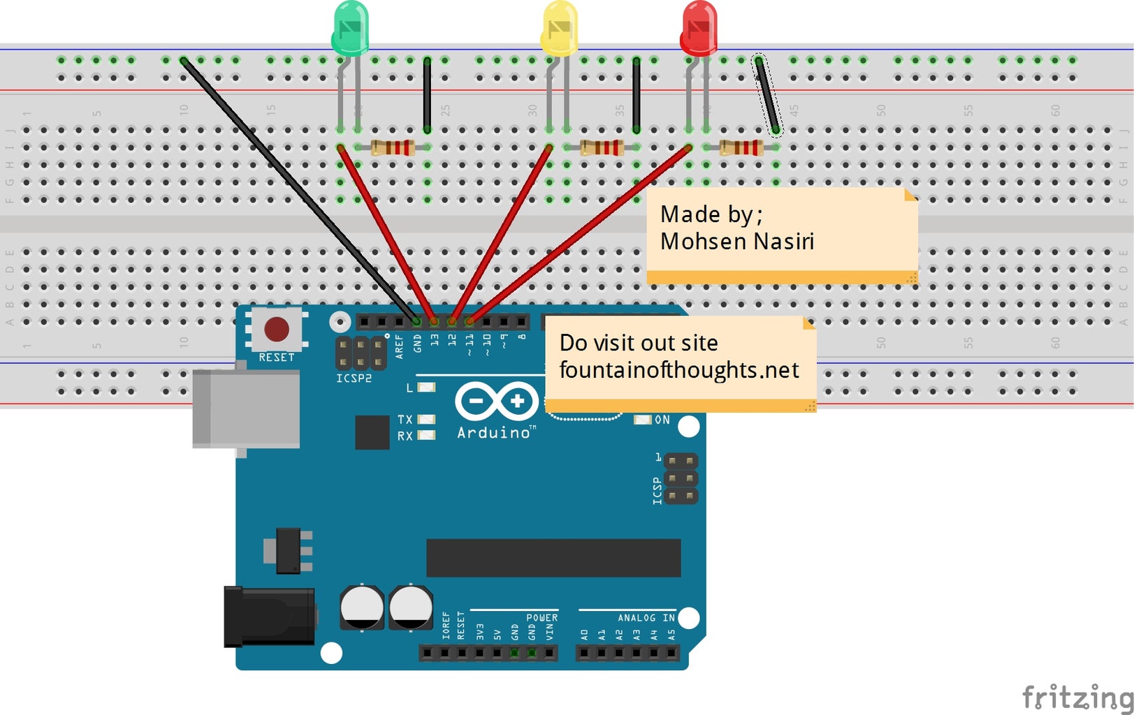 Arduino Traffic Light Tutorial : 3 Steps - Instructables