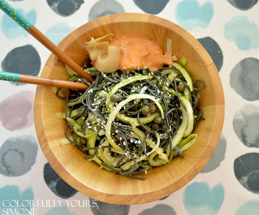 Vegan Spirulina Spaghetti With Zucchini Swirls