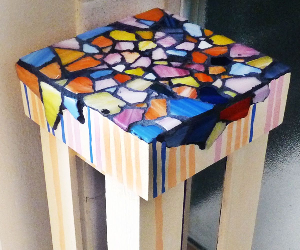 Tiny Mosaic Phone Table