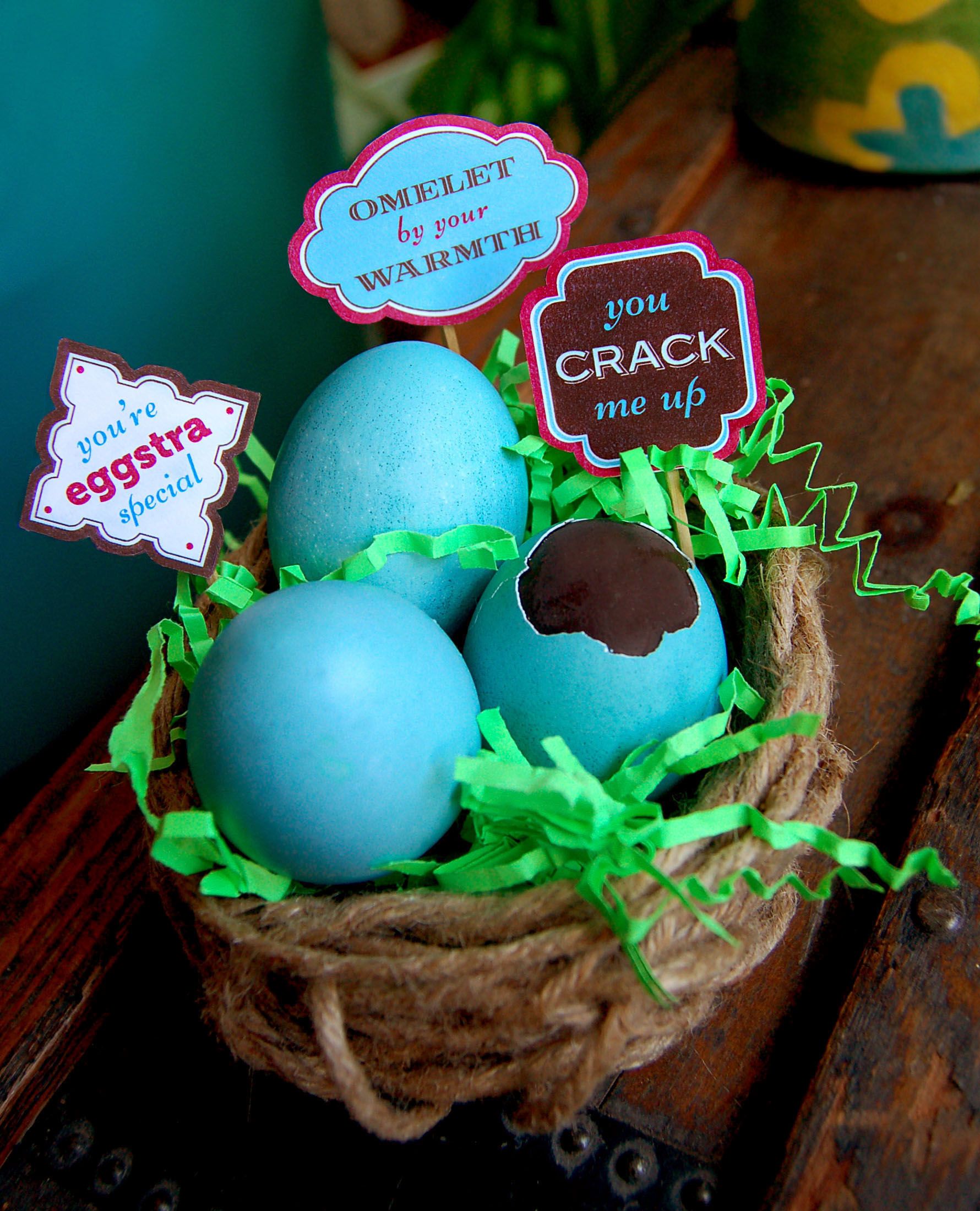 Chocolate-Filled Eggs and FunTags