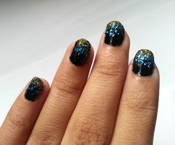 DIY Glitter Tip Nails