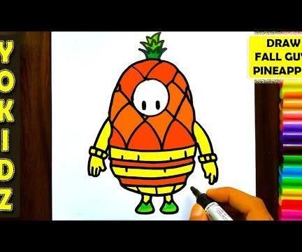 HOW TO DRAW FALL GUYS PINEAPPLE
