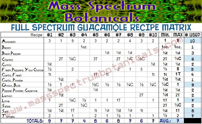 Full Spectrum Guacamole Recipe Designer Table
