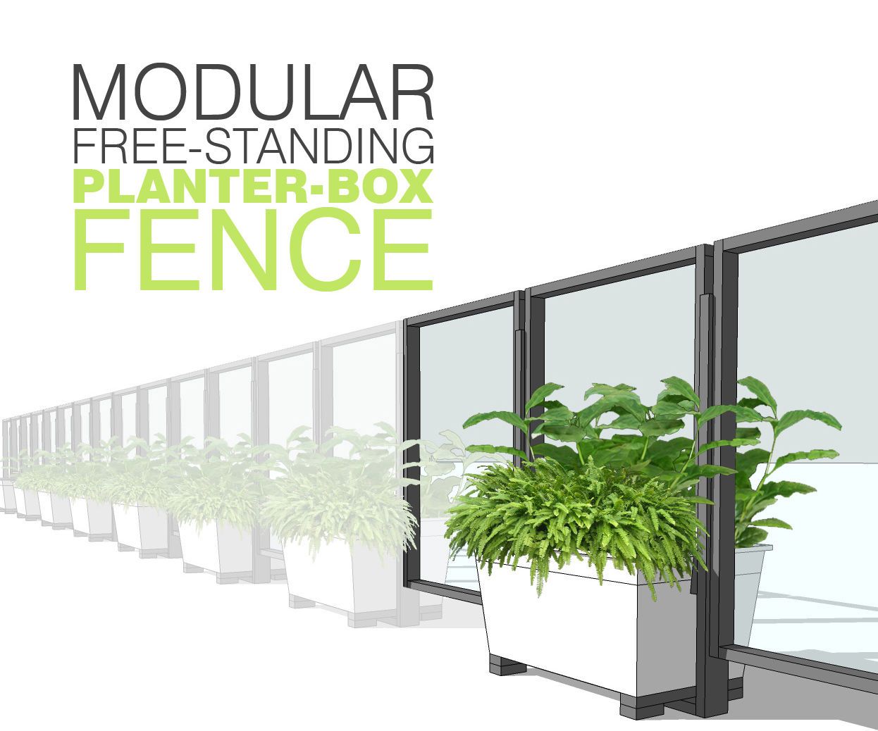 Modular Free-Standing Planter Box Yard Fence / Baby Gate