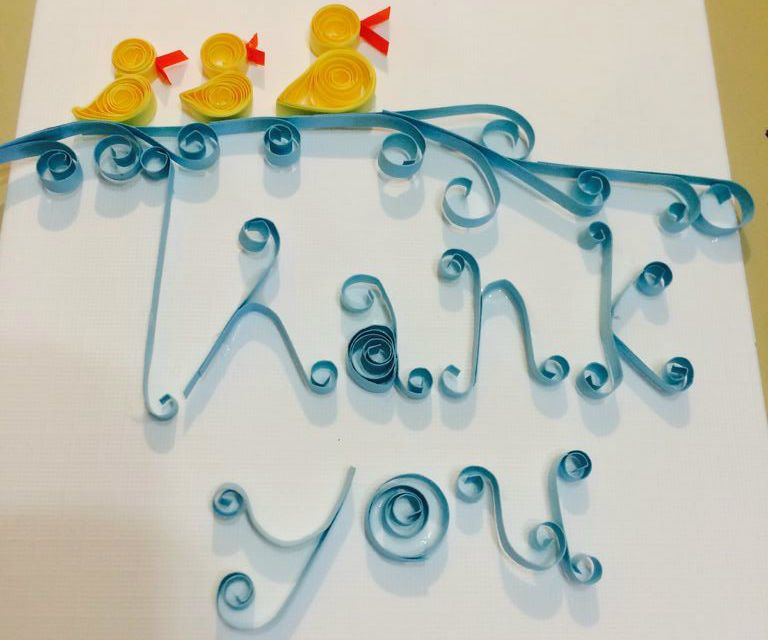 Quilling: Thank You Card