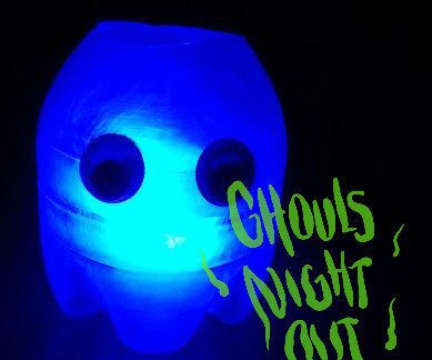 Halloween Ghost Lanterns Made of PET Bottles.