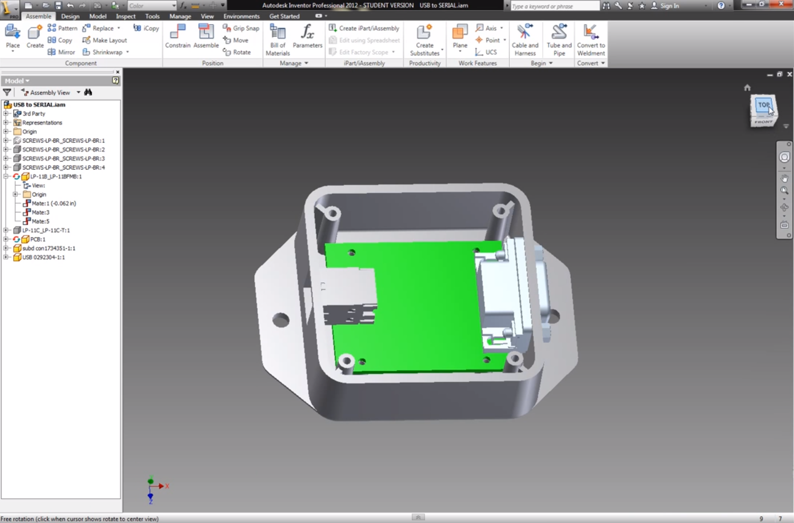 3D Model of Electronics Case With AutoDesk Inventor Pro