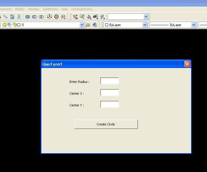Create AutoCAD User Form 