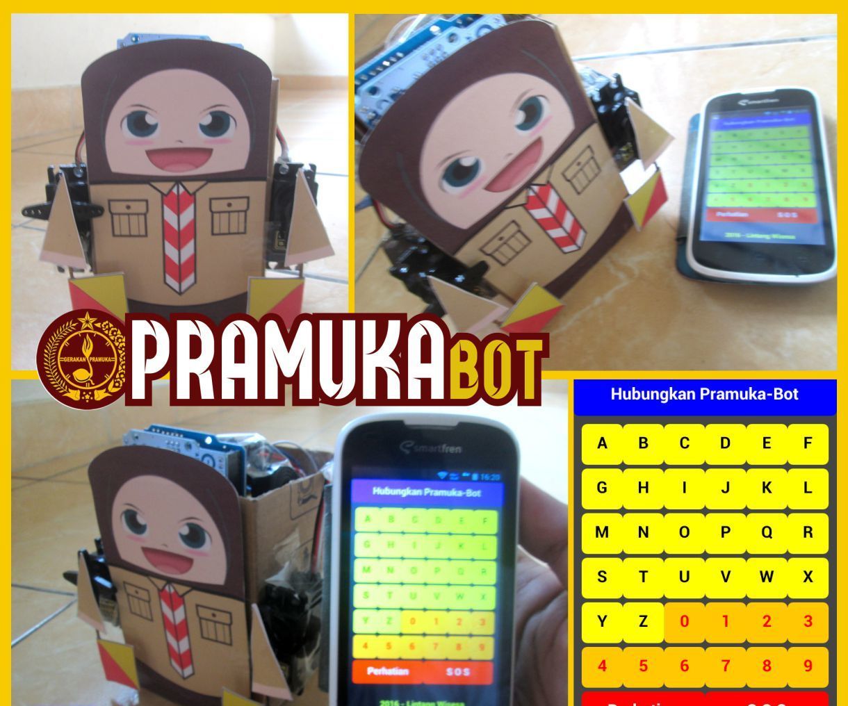 Pramuka-Bot: Morse & Semaphore Robot (Arduino Bluetooth Controlled)