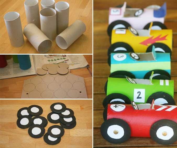 Toilet Paper Roll Race Car
