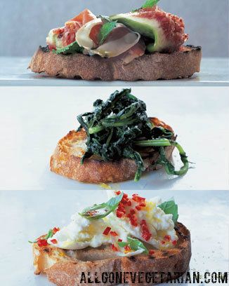Vegetarian Crostini Recipe Small Toasted Bread