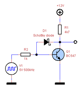 Transistor Can Not Switch Faster Than 400kHz, While the Datasheet Says It Should Easily Be Able to Handle Over 100MHz ?