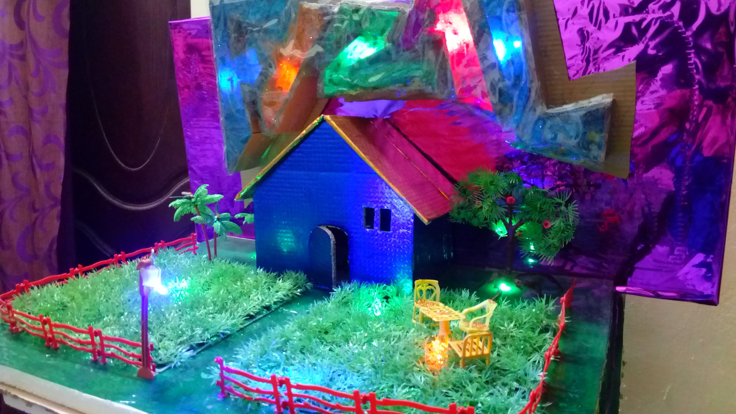 Glowing Cardboard Home With 3D Name