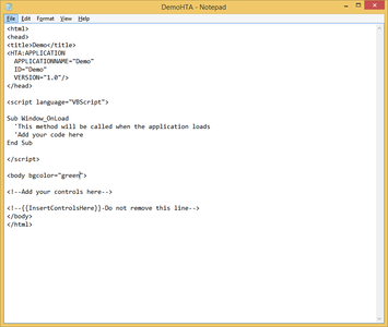 Designing a Simple HTML Application (HTA)