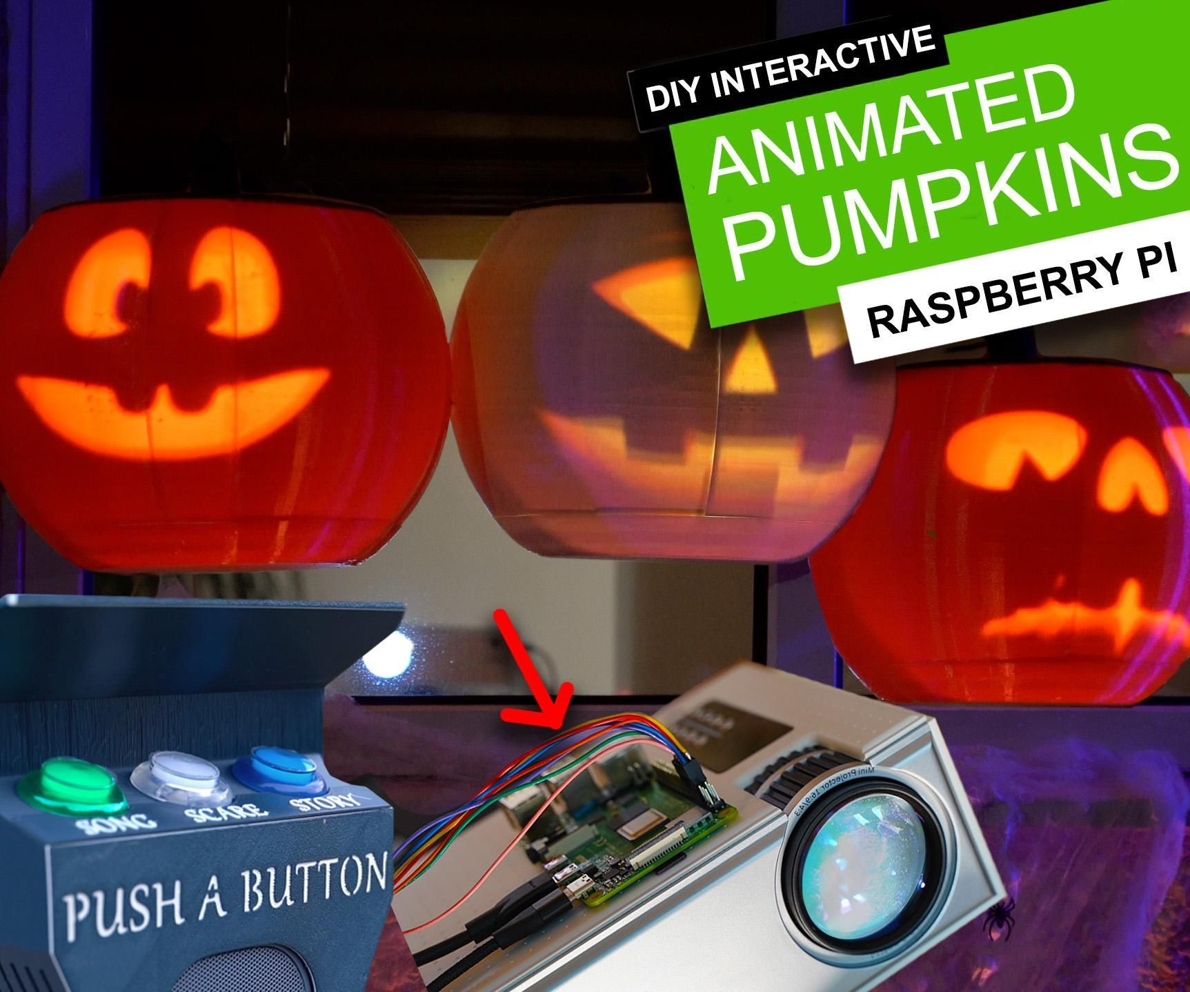 DIY Interactive Animated Pumpkins - 3D Printed | Raspberry Pi