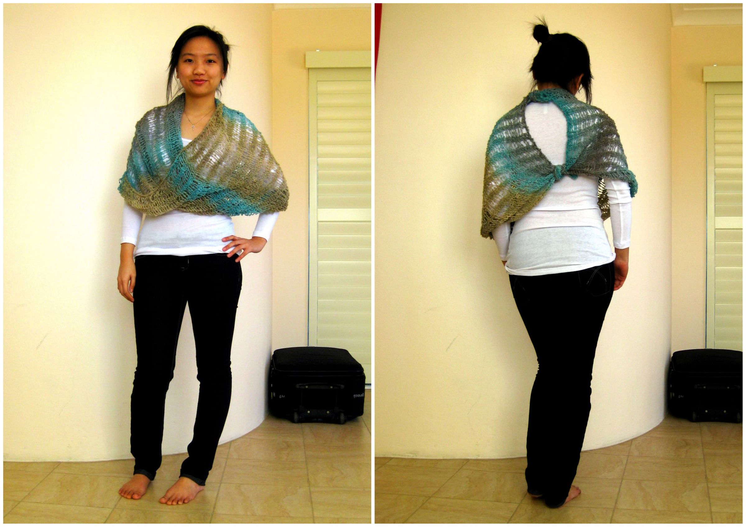 how to wear a square shawl