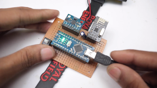 How to Make Arduino Gesture Control Robot at Home Using Radio Module ... Circuit Diagram