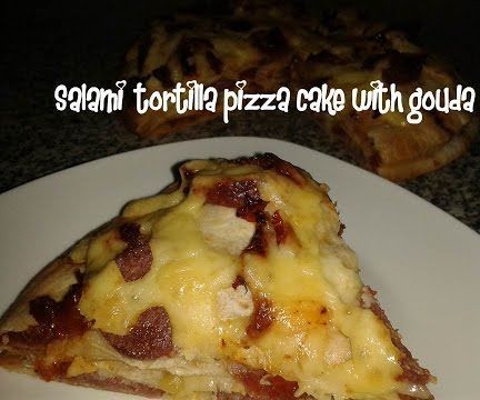 Salami  Tortilla Pizza Cake With Gouda Recipe