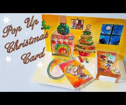 DIY Pop Up Christmas Card With Watercolors