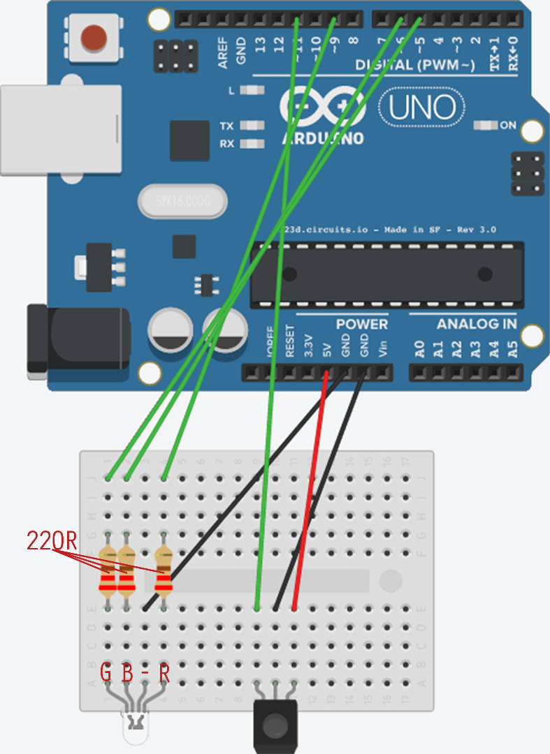 Arduino Rgb Light Code Rgb Led With Arduino Uno R3 7 Steps Instructables