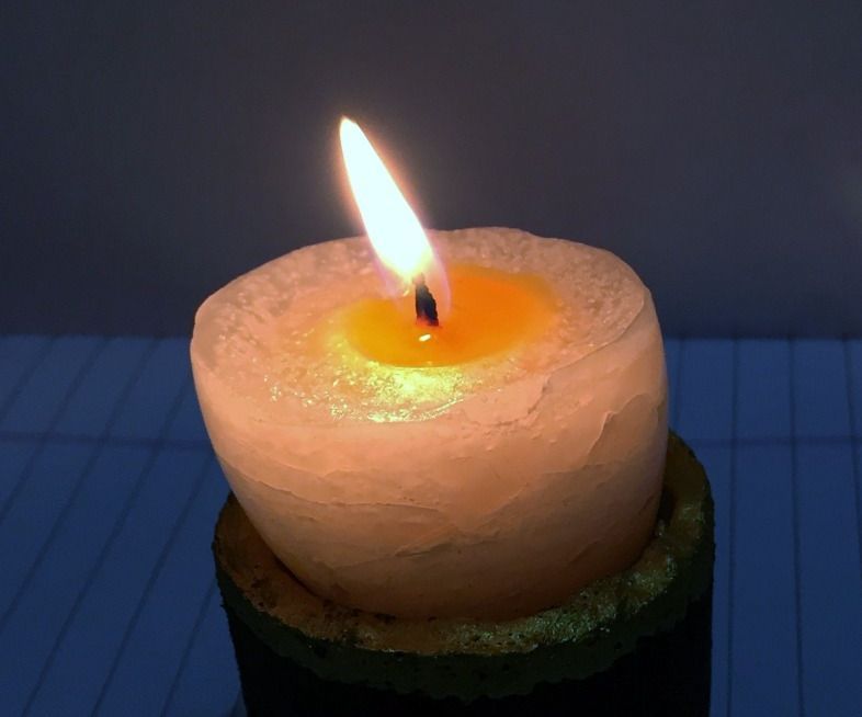 Boiled Egg Candle With Concrete Holder