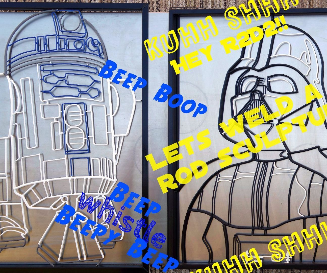 R2D2 Welded Rod Sculpture