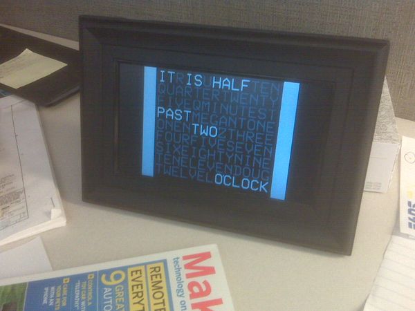 DIGITAL WORD CLOCK FROM a CHEAP PHOTO FRAME
