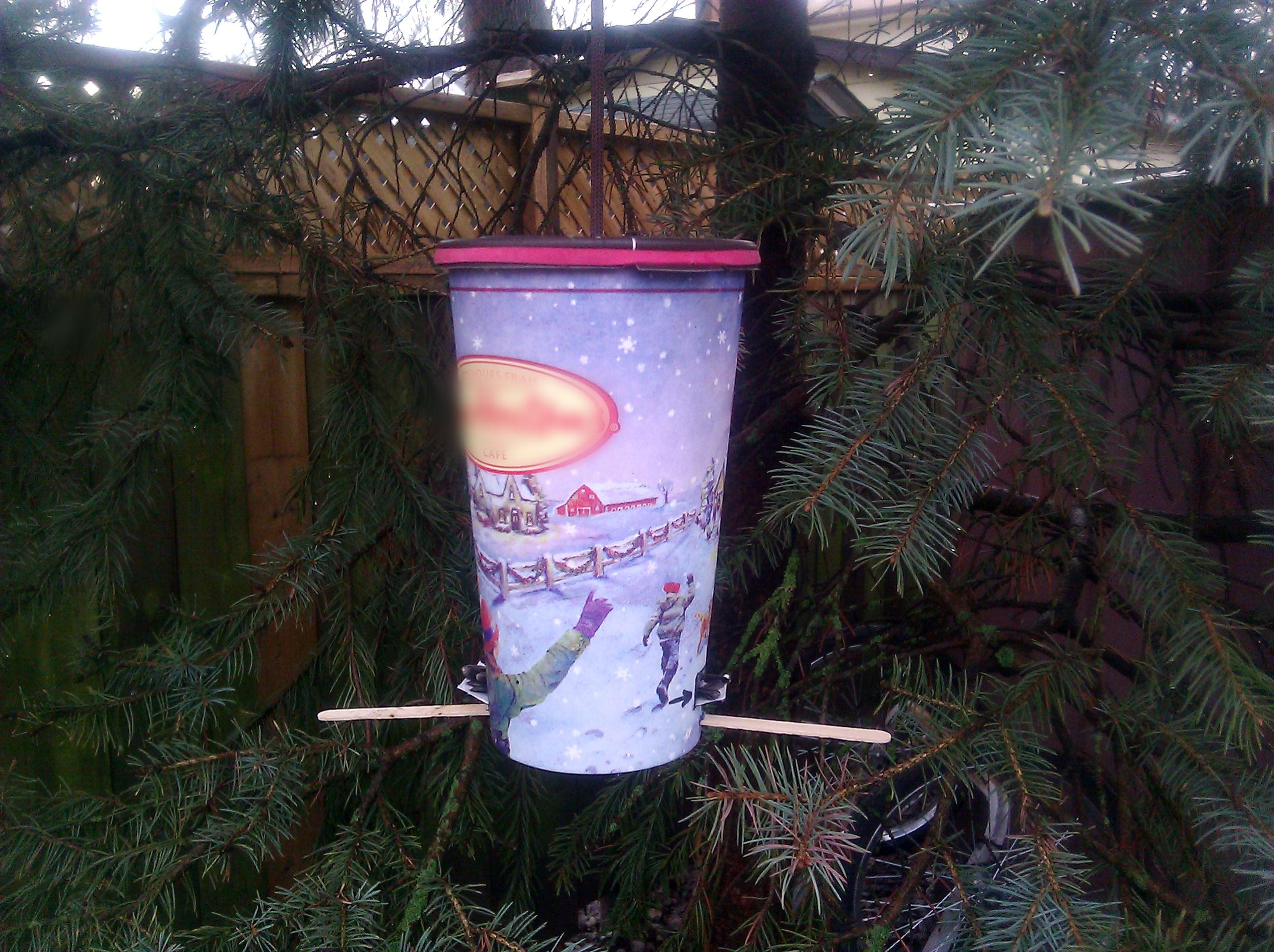 The CHICKADEE 9000 - Coffee Cup Bird Feeder