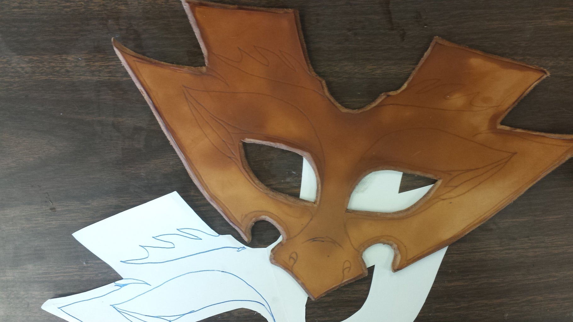 Leather Dragon Mask Part I - Design and Cutting : 8 Steps - Instructables leather-dragon-mask-part-i-design-and-cutting-8-steps-instructables