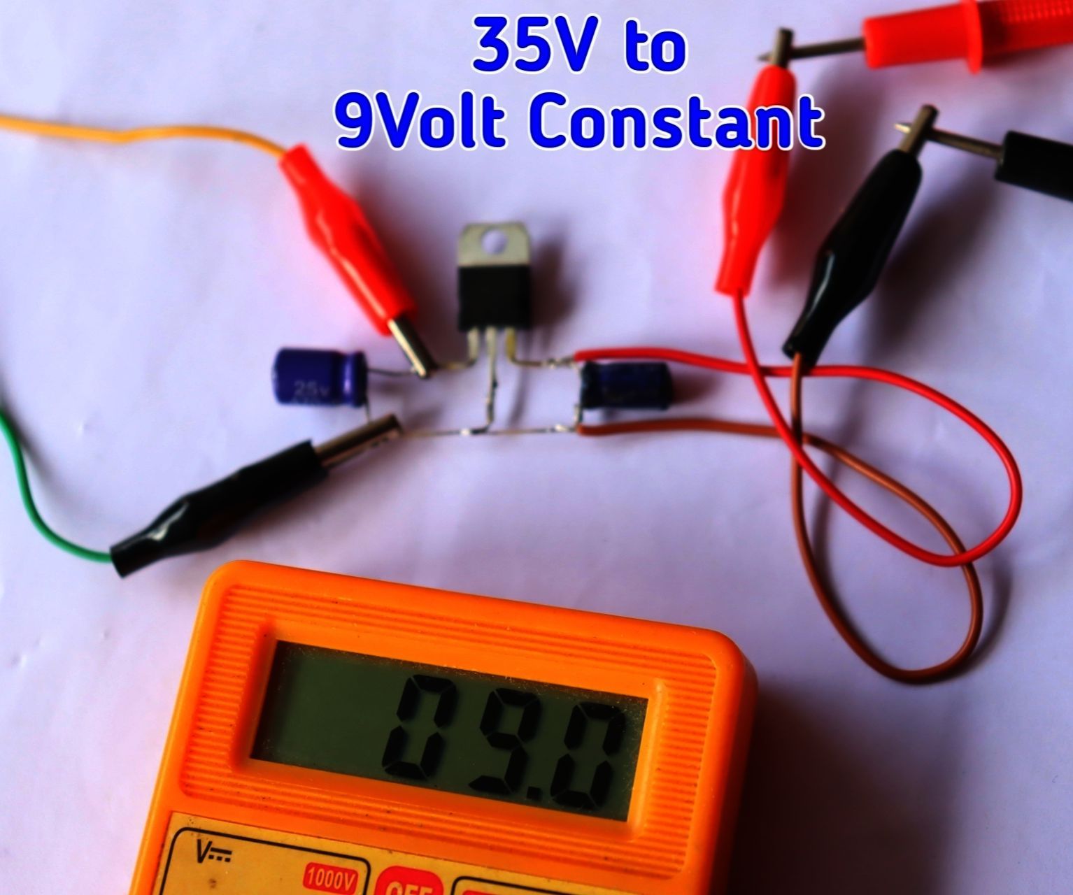 Convert 35V DC to 9V DC Using 7809 Voltage Regulator