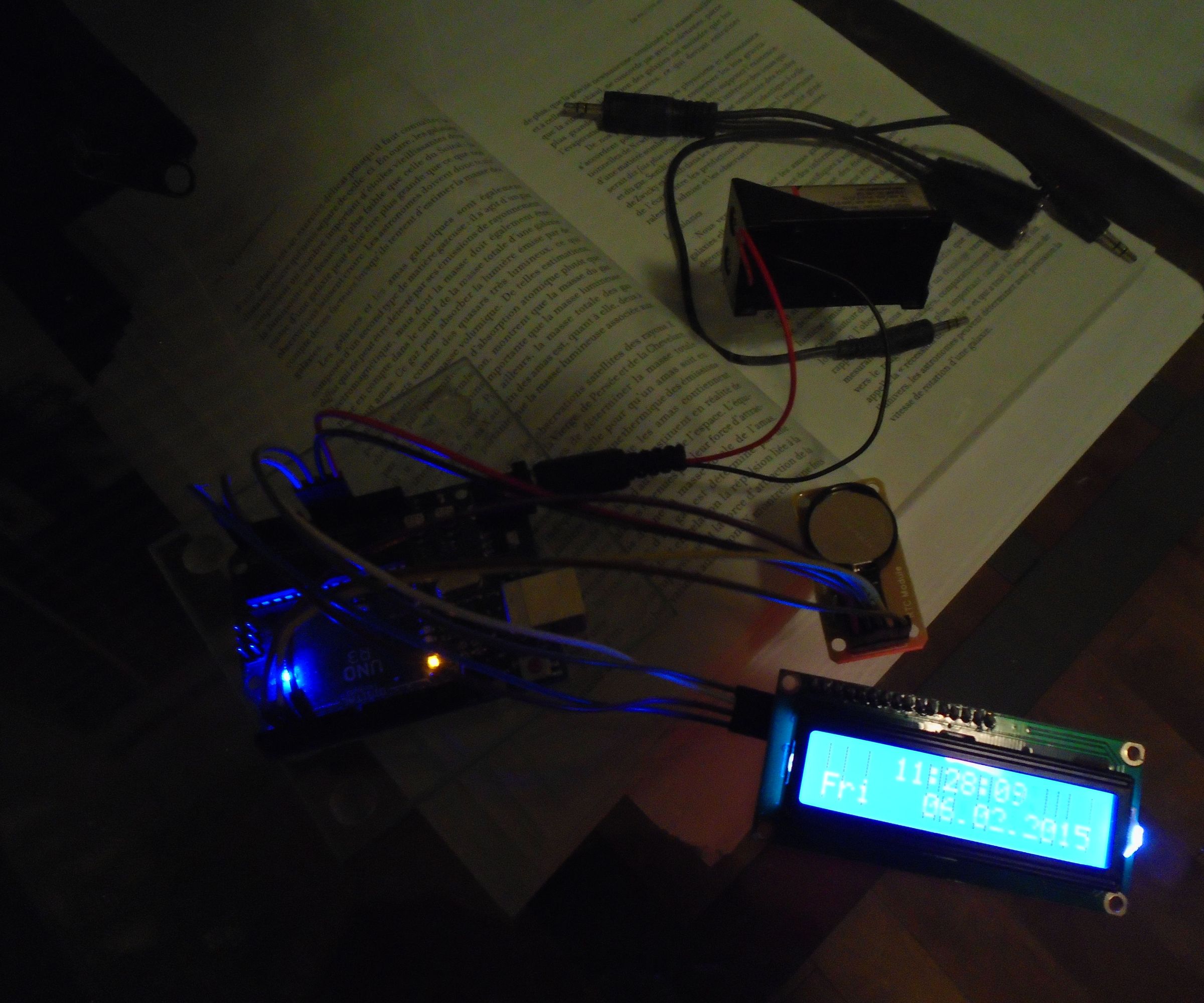 RTCModuleDS1302 and LCDI2C16x02  (A0, A1, A2 Not Soldered-without a Bridge)