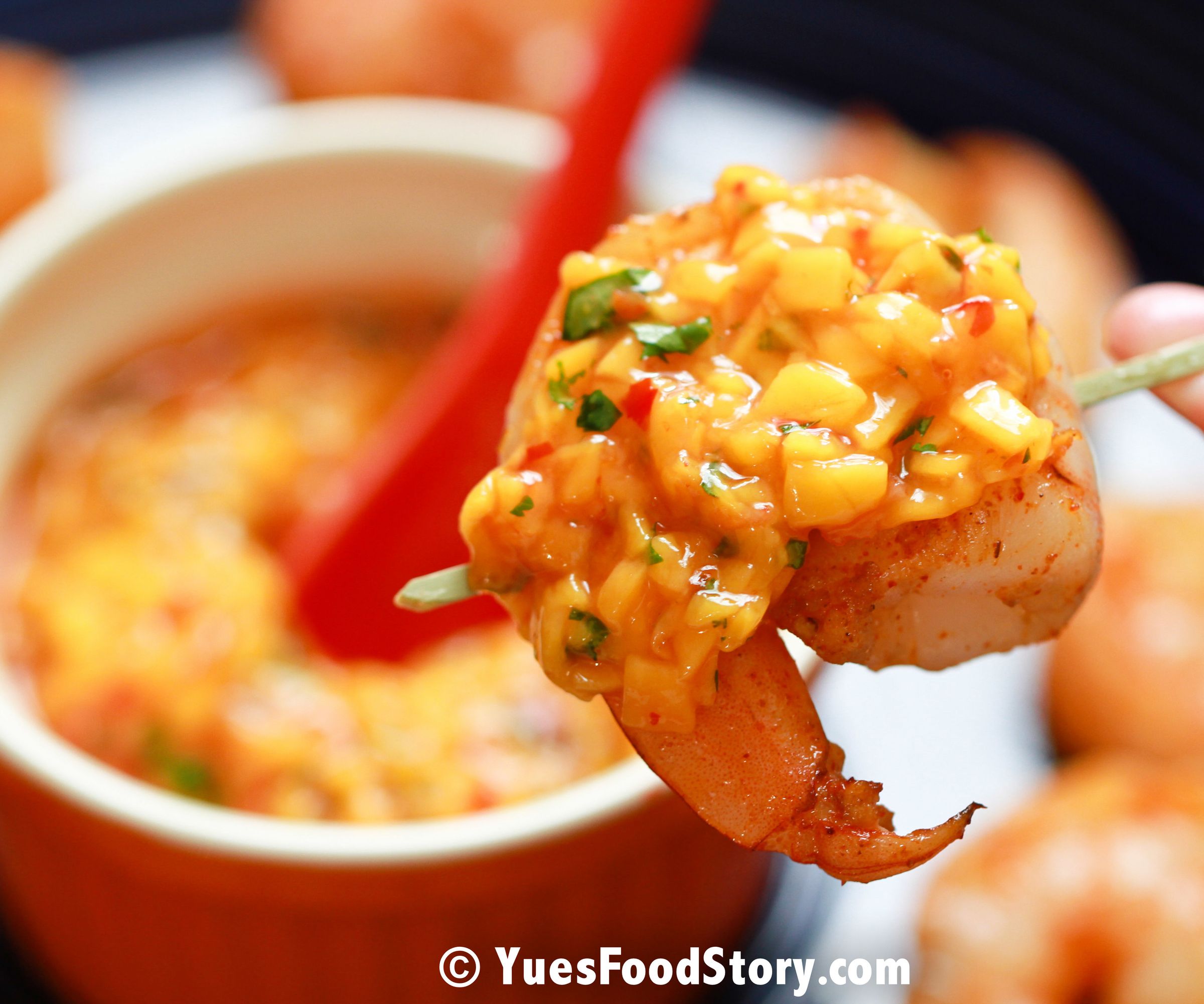 Spicy Mango Relish With Seared Shrimp