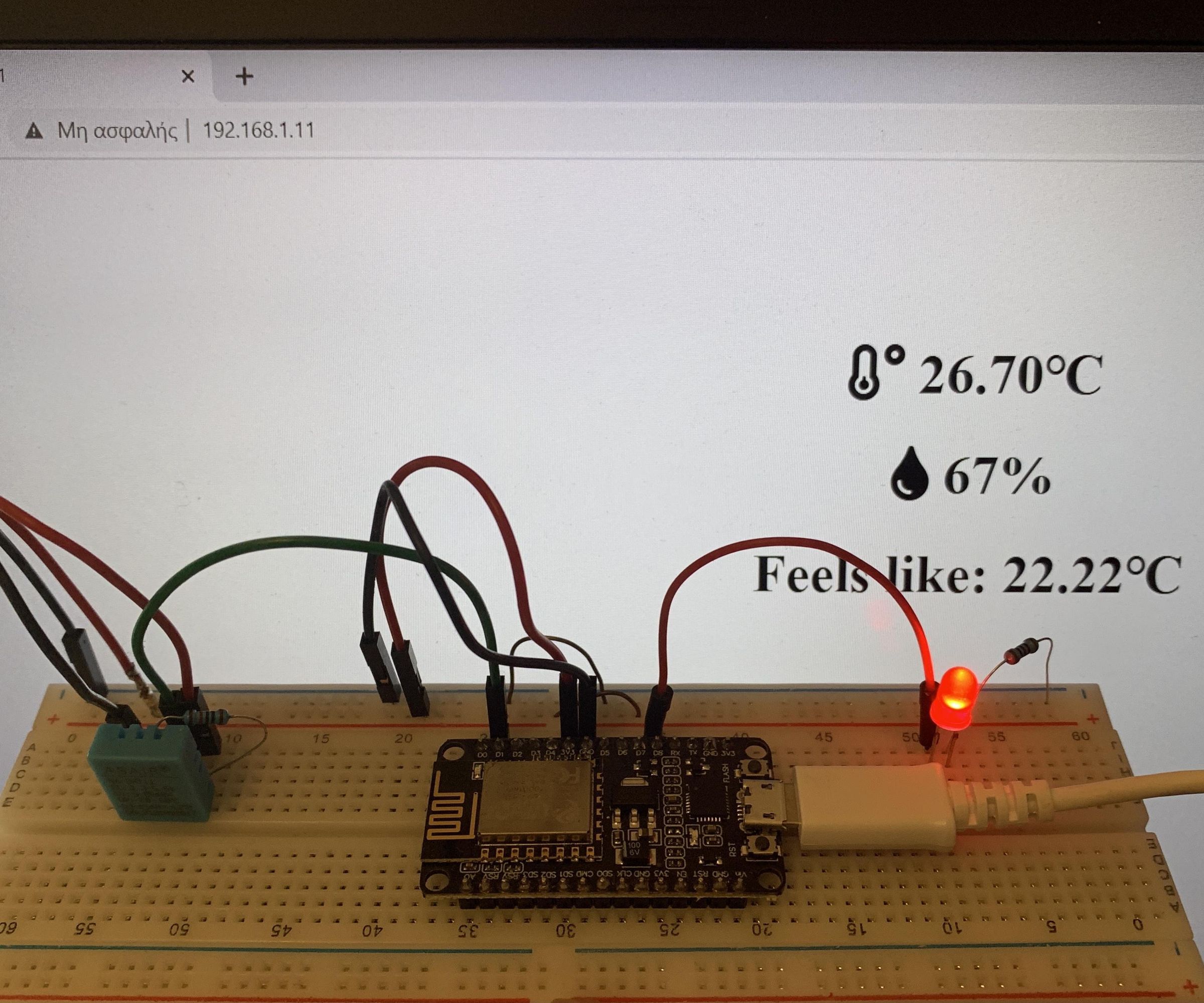Local Web Server With ESP8266 | DHT11 | Measuring Temperature & Humidity