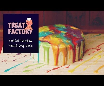 Melted Rainbow Paint Drip Cake