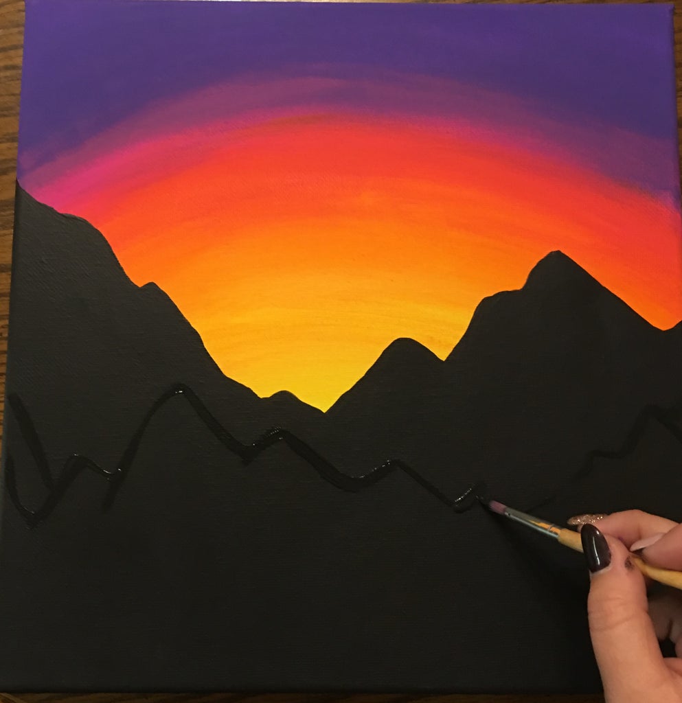 Paint a Mountain Sunset (for Beginners) : 10 Steps (with Pictures ...