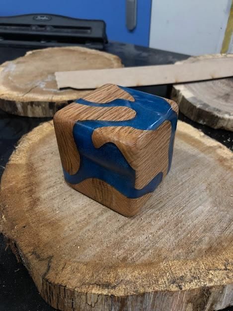 Resin Pored Cube (made With CNC Router or Rotary Tool) 