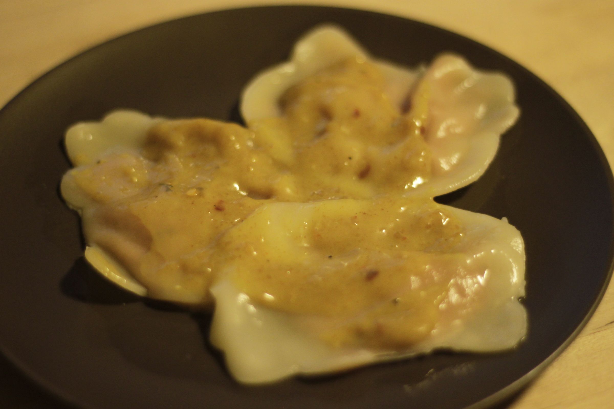 Sweet Potato Ravioli With Coconut Curry Sauce