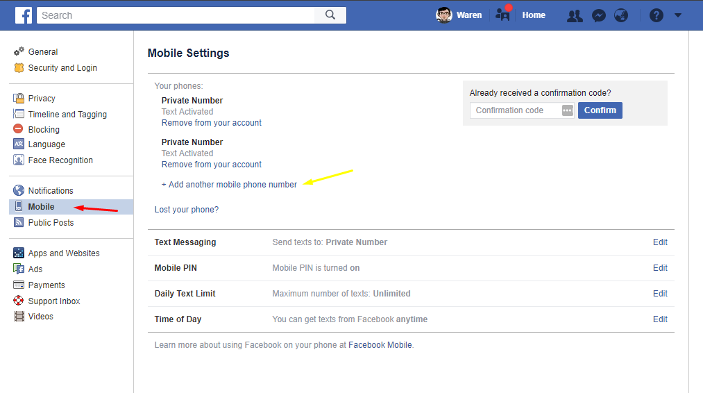 Mobile Settings