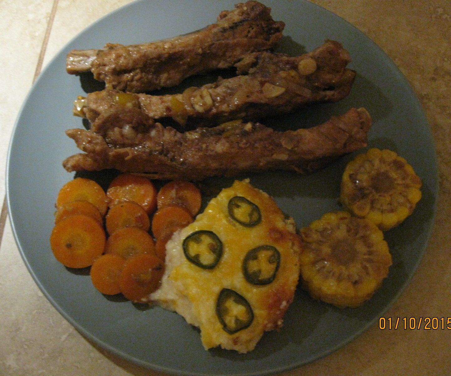 Crock-A-Cue- Savory Slow-cooked Ribs With Veggies and Bonus Jalapeno Cheesy Grits