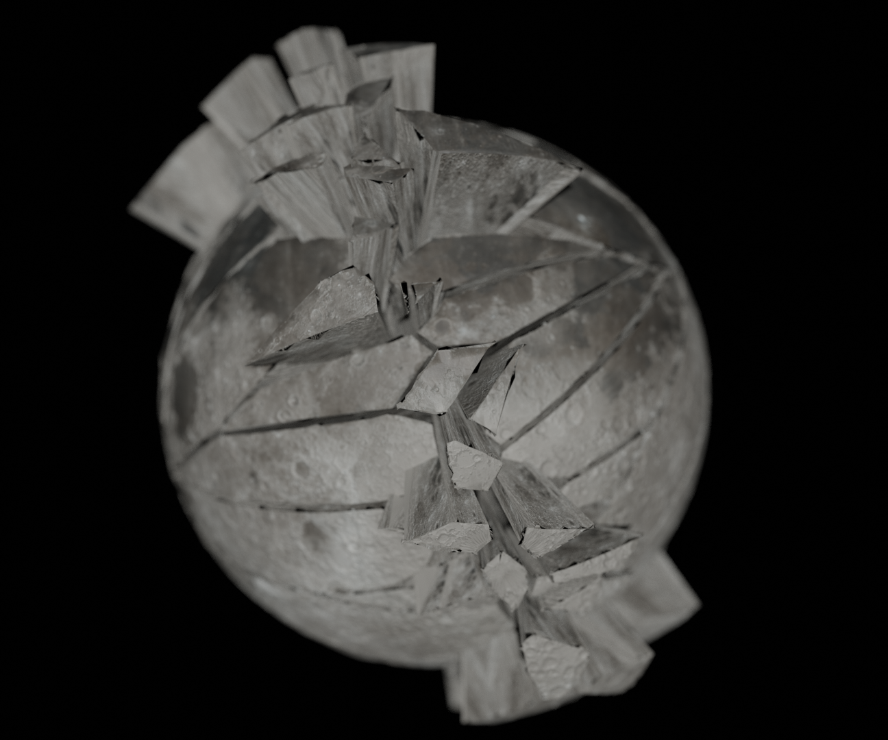 Making and Breaking Moon Using Blender