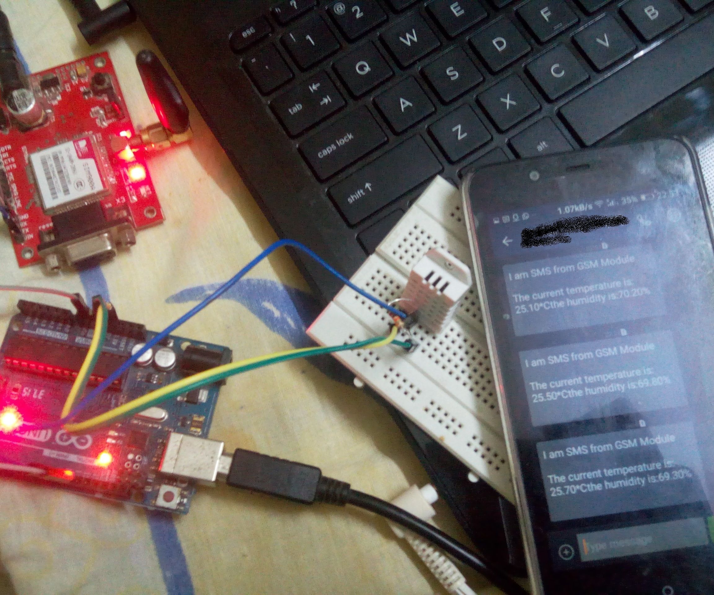 SIM900 GSM Based Weather Notifier