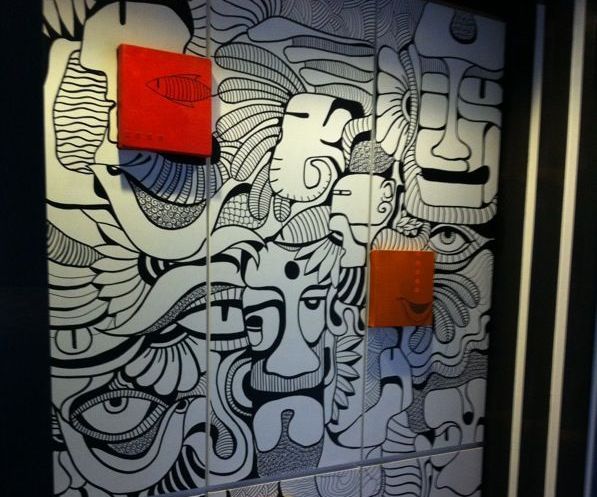 Doodle art on storage unit ( furniture design)