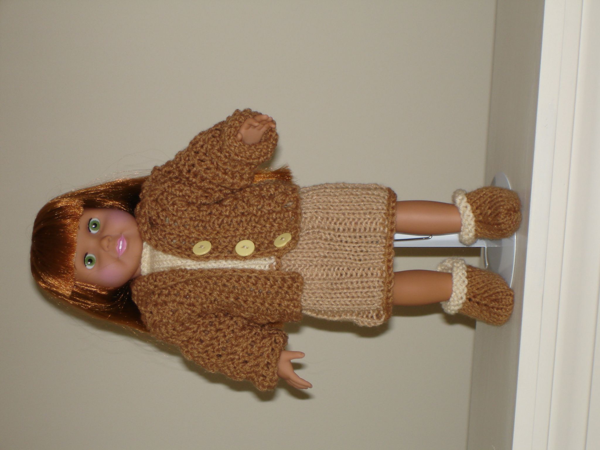 American Girl Knit Tan Outfit