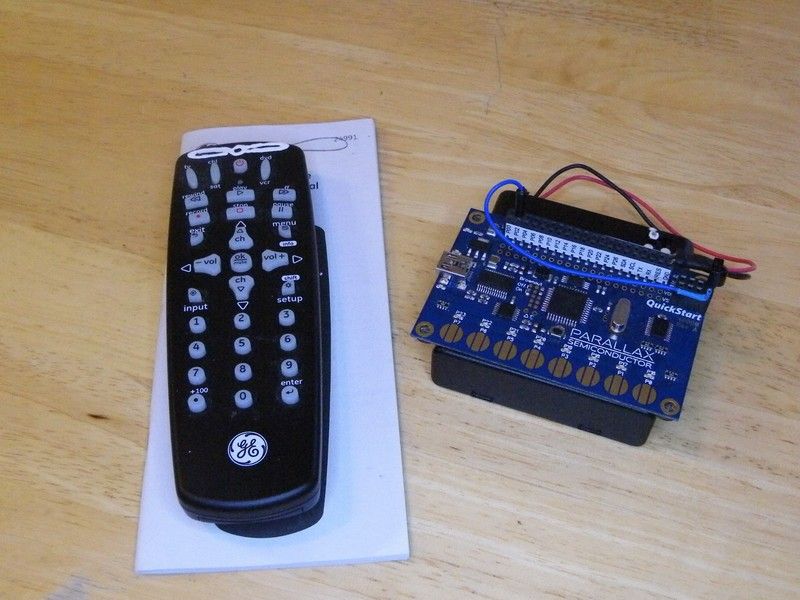 Infrared Remote Control for the Parallax QuickStart Board